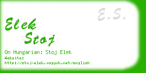 elek stoj business card